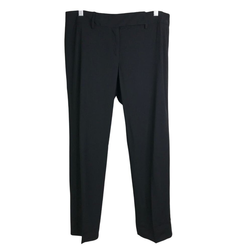 Piazza Sempione Trouser Womens Size 12/48it Black Slit Hem Pleated Pants Classic